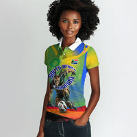 Personalized South Africa Football Women Polo Shirt Springbok Champion Soccer Mascot Protea