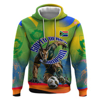 Personalized South Africa Football Zip Hoodie Springbok Champion Soccer Mascot Protea