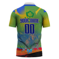 Personalized South Africa Football Zipper Polo Shirt Springbok Champion Soccer Mascot Protea
