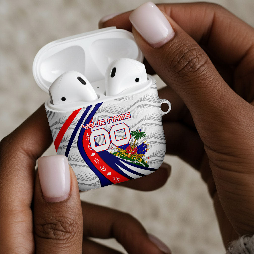 Personalized Haiti Football Trogon Bird AirPods Case Les Grenadiers National Flag Art Caribbean