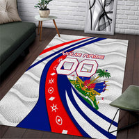 Personalized Haiti Football Trogon Bird Area Rug Les Grenadiers National Flag Art Caribbean