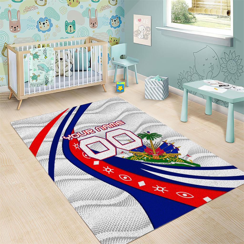 Personalized Haiti Football Trogon Bird Area Rug Les Grenadiers National Flag Art Caribbean