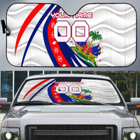 Personalized Haiti Football Trogon Bird Auto Sun Shade Les Grenadiers National Flag Art Caribbean
