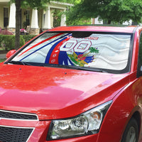 Personalized Haiti Football Trogon Bird Auto Sun Shade Les Grenadiers National Flag Art Caribbean