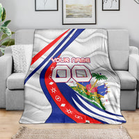 Personalized Haiti Football Trogon Bird Blanket Les Grenadiers National Flag Art Caribbean