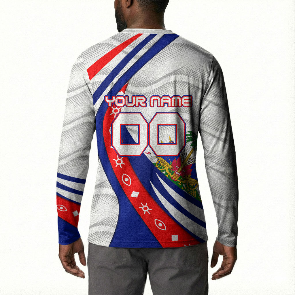 Personalized Haiti Football Trogon Bird Button Sweatshirt Les Grenadiers National Flag Art Caribbean