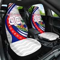 Personalized Haiti Football Trogon Bird Car Seat Cover Les Grenadiers National Flag Art Caribbean
