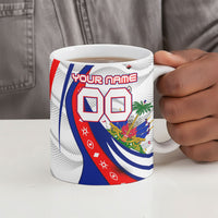 Personalized Haiti Football Trogon Bird Ceramic Mug Les Grenadiers National Flag Art Caribbean