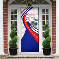 Personalized Haiti Football Trogon Bird Door Cover Les Grenadiers National Flag Art Caribbean