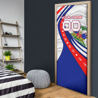 Personalized Haiti Football Trogon Bird Door Cover Les Grenadiers National Flag Art Caribbean