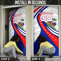 Personalized Haiti Football Trogon Bird Door Cover Les Grenadiers National Flag Art Caribbean