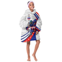 Personalized Haiti Football Trogon Bird Kid Wearable Blanket Hoodie Les Grenadiers National Flag Art Caribbean