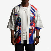 Personalized Haiti Football Trogon Bird Kimono Les Grenadiers National Flag Art Caribbean