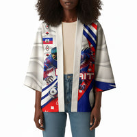 Personalized Haiti Football Trogon Bird Kimono Les Grenadiers National Flag Art Caribbean