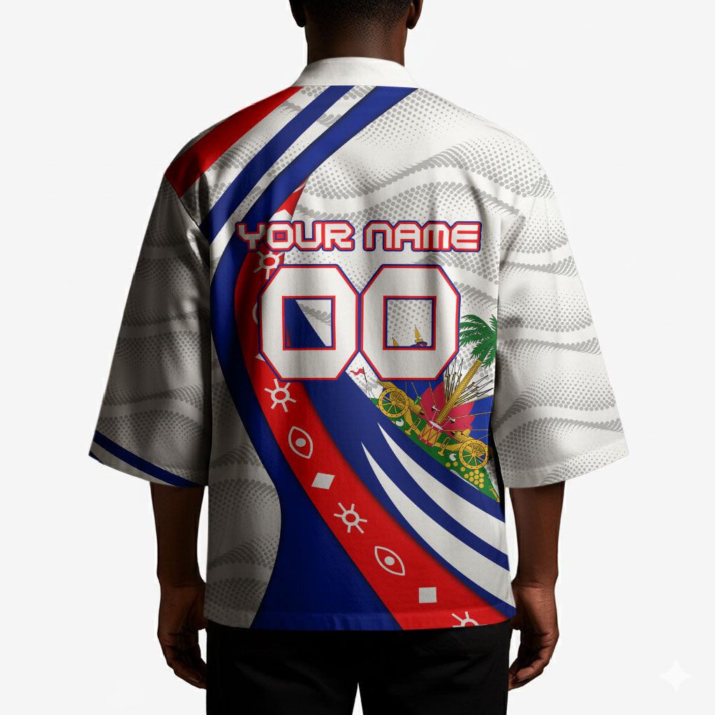 Personalized Haiti Football Trogon Bird Kimono Les Grenadiers National Flag Art Caribbean