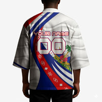 Personalized Haiti Football Trogon Bird Kimono Les Grenadiers National Flag Art Caribbean
