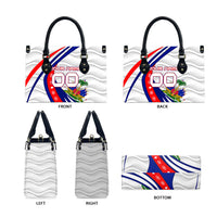 Personalized Haiti Football Trogon Bird Leather Bag Les Grenadiers National Flag Art Caribbean