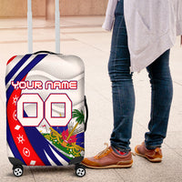 Personalized Haiti Football Trogon Bird Luggage Cover Les Grenadiers National Flag Art Caribbean