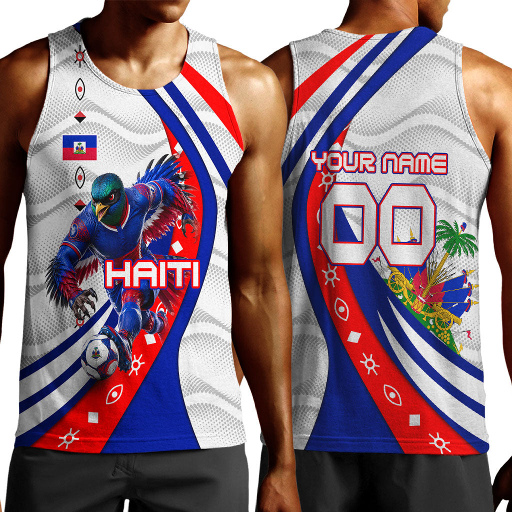 Personalized Haiti Football Trogon Bird Men Tank Top Les Grenadiers National Flag Art Caribbean
