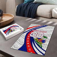Personalized Haiti Football Trogon Bird Puzzle Les Grenadiers National Flag Art Caribbean