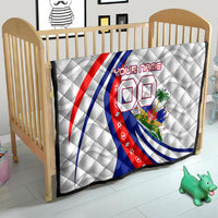 Personalized Haiti Football Trogon Bird Quilt Les Grenadiers National Flag Art Caribbean