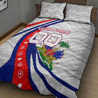 Personalized Haiti Football Trogon Bird Quilt Bed Set Les Grenadiers National Flag Art Caribbean