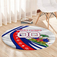 Personalized Haiti Football Trogon Bird Round Carpet Les Grenadiers National Flag Art Caribbean