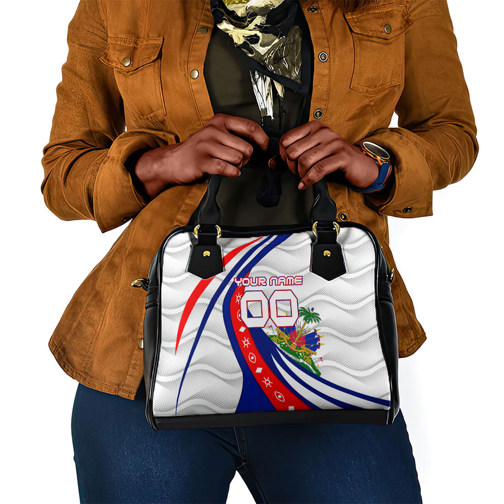 Personalized Haiti Football Trogon Bird Shoulder Handbag Les Grenadiers National Flag Art Caribbean