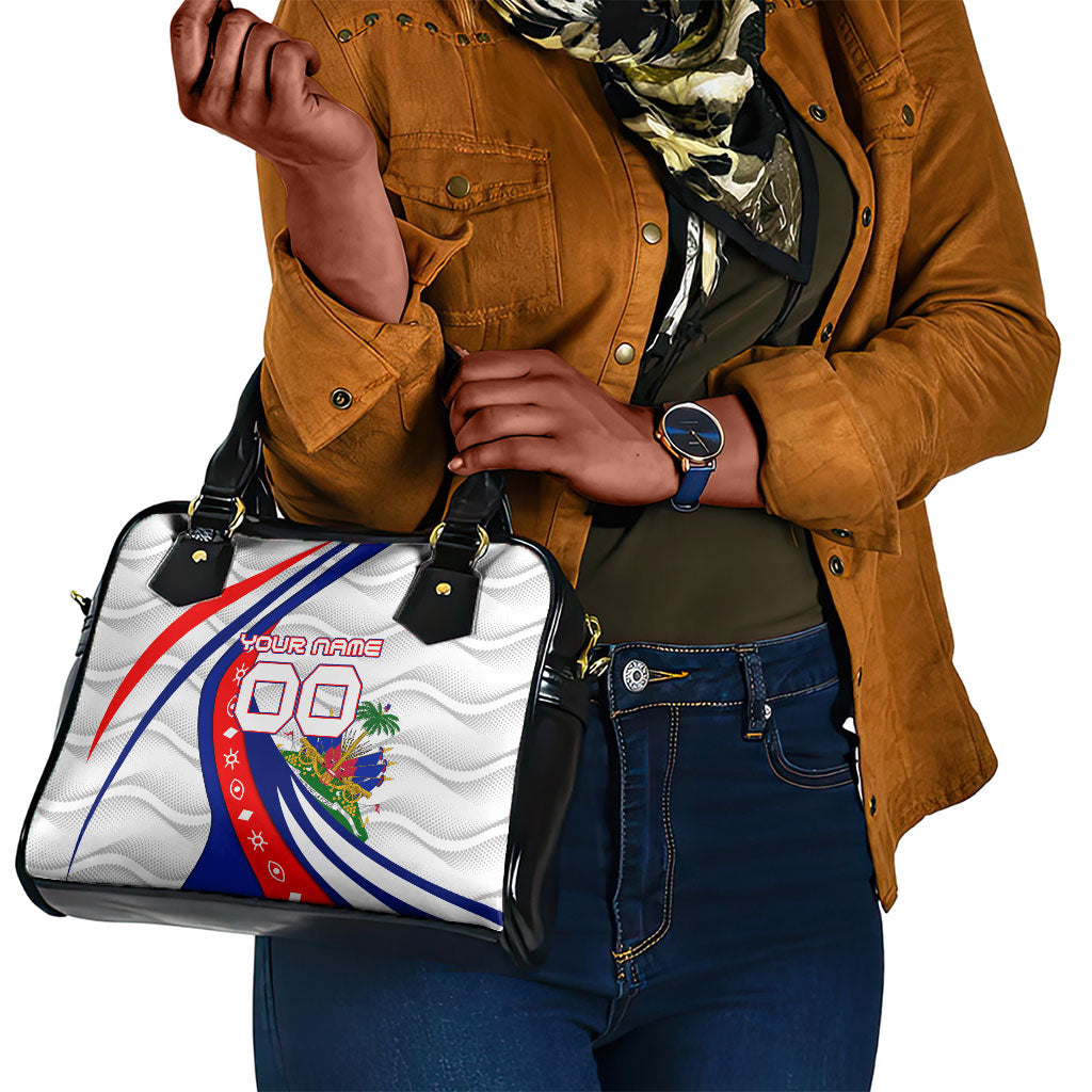 Personalized Haiti Football Trogon Bird Shoulder Handbag Les Grenadiers National Flag Art Caribbean