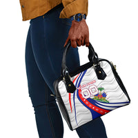 Personalized Haiti Football Trogon Bird Shoulder Handbag Les Grenadiers National Flag Art Caribbean