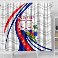 Personalized Haiti Football Trogon Bird Shower Curtain Les Grenadiers National Flag Art Caribbean