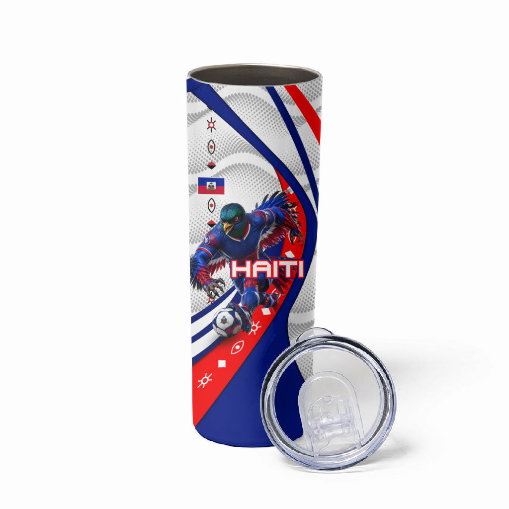 Personalized Haiti Football Trogon Bird Skinny Tumbler Les Grenadiers National Flag Art Caribbean