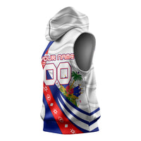 Personalized Haiti Football Trogon Bird Sleeveless Hoodie Les Grenadiers National Flag Art Caribbean