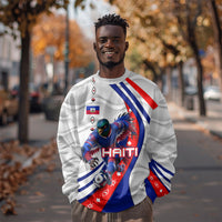 Personalized Haiti Football Trogon Bird Sweatshirt Les Grenadiers National Flag Art Caribbean