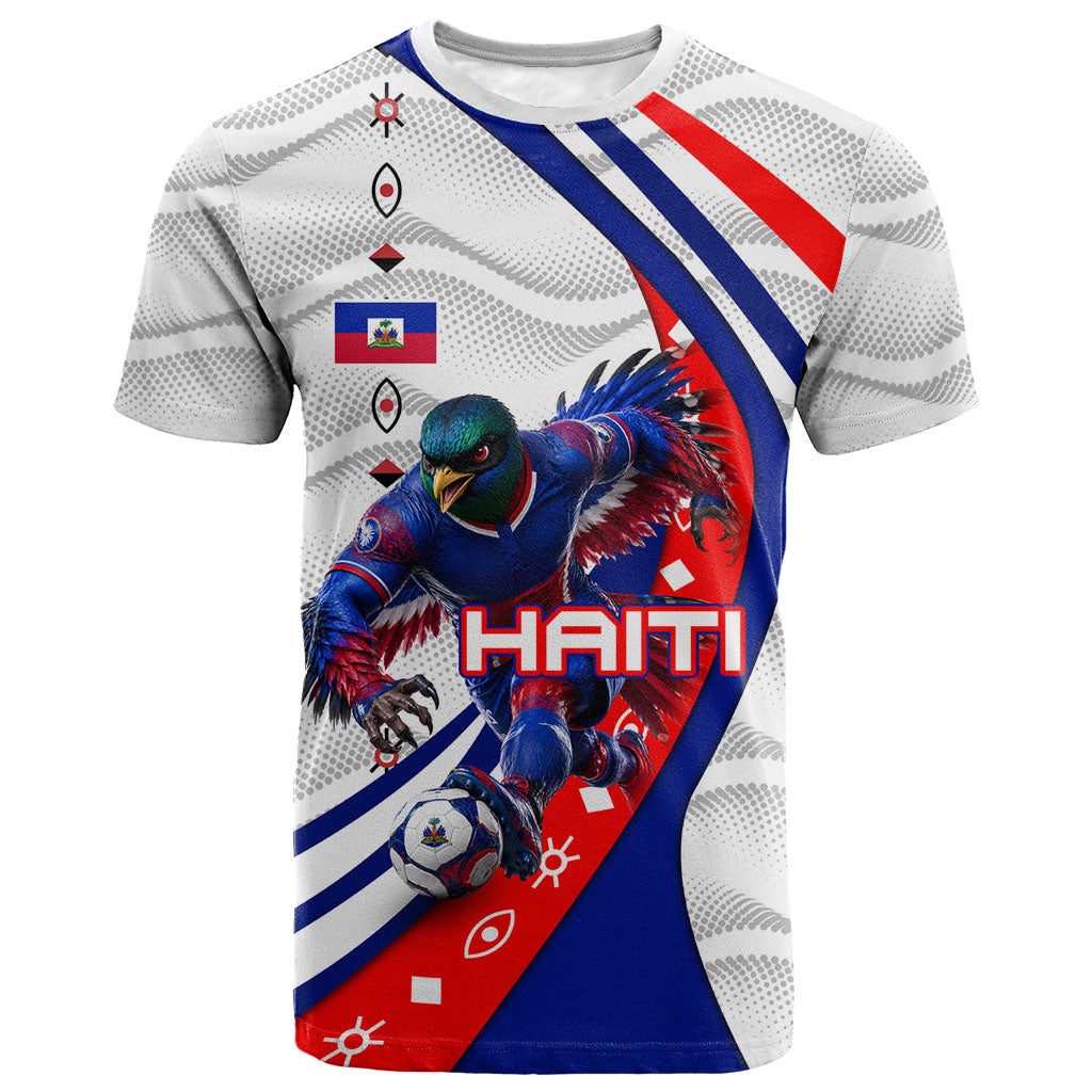Personalized Haiti Football Trogon Bird T shirt Les Grenadiers National Flag Art Caribbean