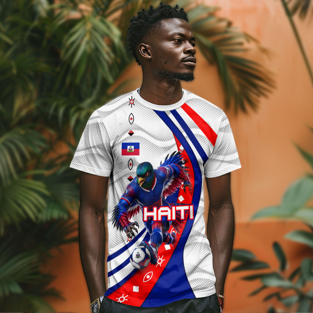Personalized Haiti Football Trogon Bird T shirt Les Grenadiers National Flag Art Caribbean