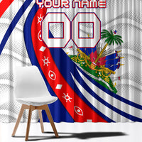 Personalized Haiti Football Trogon Bird Window Curtain Les Grenadiers National Flag Art Caribbean