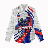 Personalized Haiti Football Trogon Bird Women Casual Shirt Les Grenadiers National Flag Art Caribbean