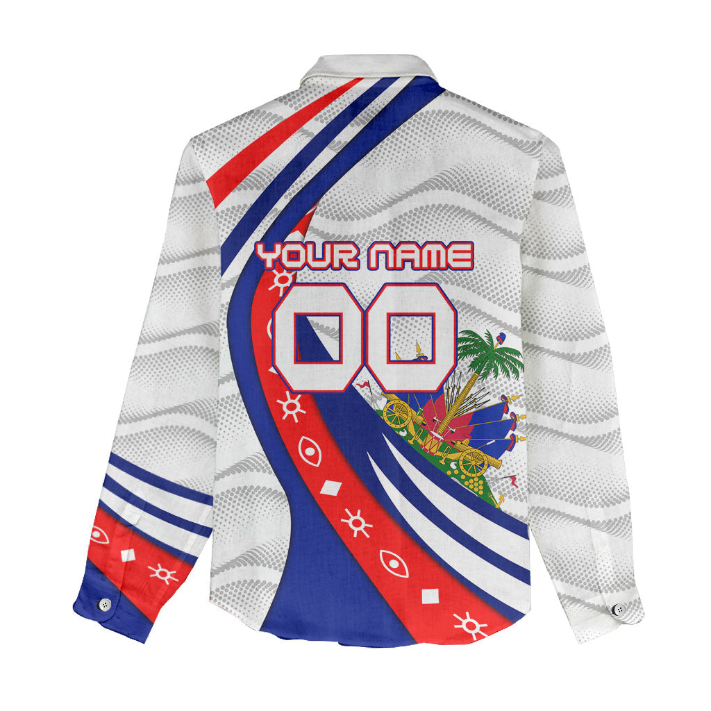 Personalized Haiti Football Trogon Bird Women Casual Shirt Les Grenadiers National Flag Art Caribbean