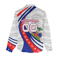 Personalized Haiti Football Trogon Bird Women Casual Shirt Les Grenadiers National Flag Art Caribbean