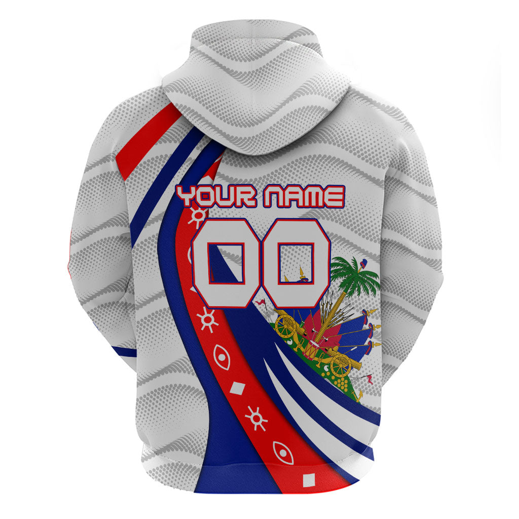 Personalized Haiti Football Trogon Bird Zip Hoodie Les Grenadiers National Flag Art Caribbean