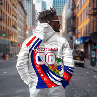 Personalized Haiti Football Trogon Bird Zip Hoodie Les Grenadiers National Flag Art Caribbean