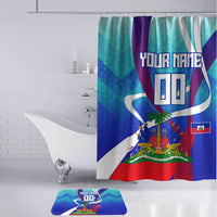 Personalized Haiti Football Bathroom Set Haitian Flag Trogon Bird Mascot