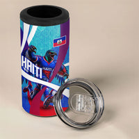 Personalized Haiti Football 4 in 1 Can Cooler Tumbler Haitian Flag Trogon Bird Mascot