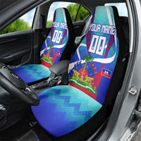Personalized Haiti Football Car Seat Cover Haitian Flag Trogon Bird Mascot