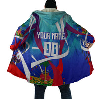 Personalized Haiti Football Cloak Haitian Flag Trogon Bird Mascot