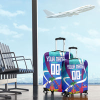 Personalized Haiti Football Luggage Cover Haitian Flag Trogon Bird Mascot