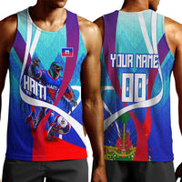 Personalized Haiti Football Men Tank Top Haitian Flag Trogon Bird Mascot