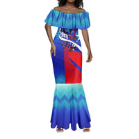 Personalized Haiti Football Mermaid Dress Haitian Flag Trogon Bird Mascot