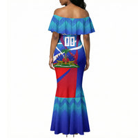 Personalized Haiti Football Mermaid Dress Haitian Flag Trogon Bird Mascot
